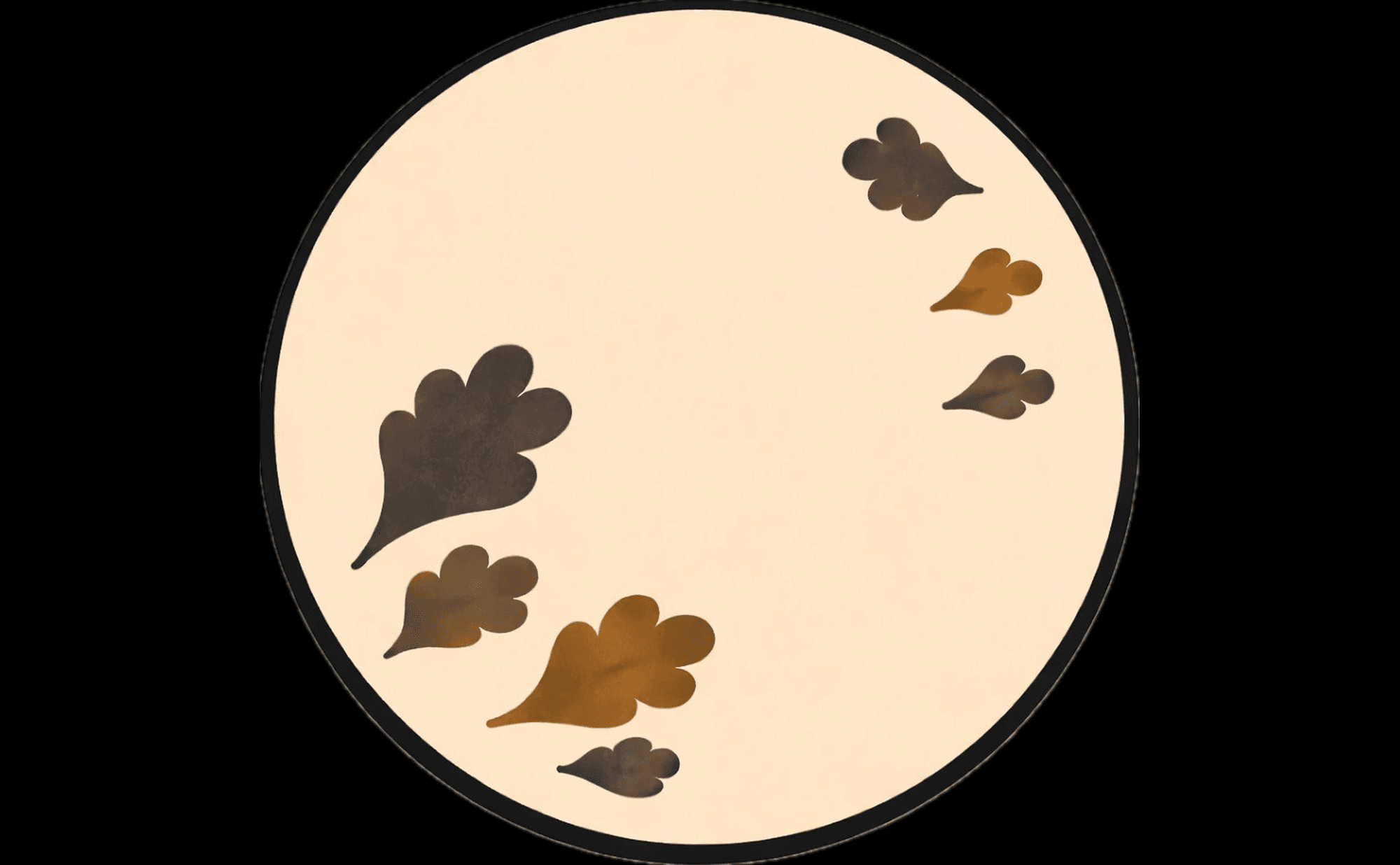 Dermoscopic illustration showing brown-grey leaf-like structures at lesion periphery with bulbous finger-like projections