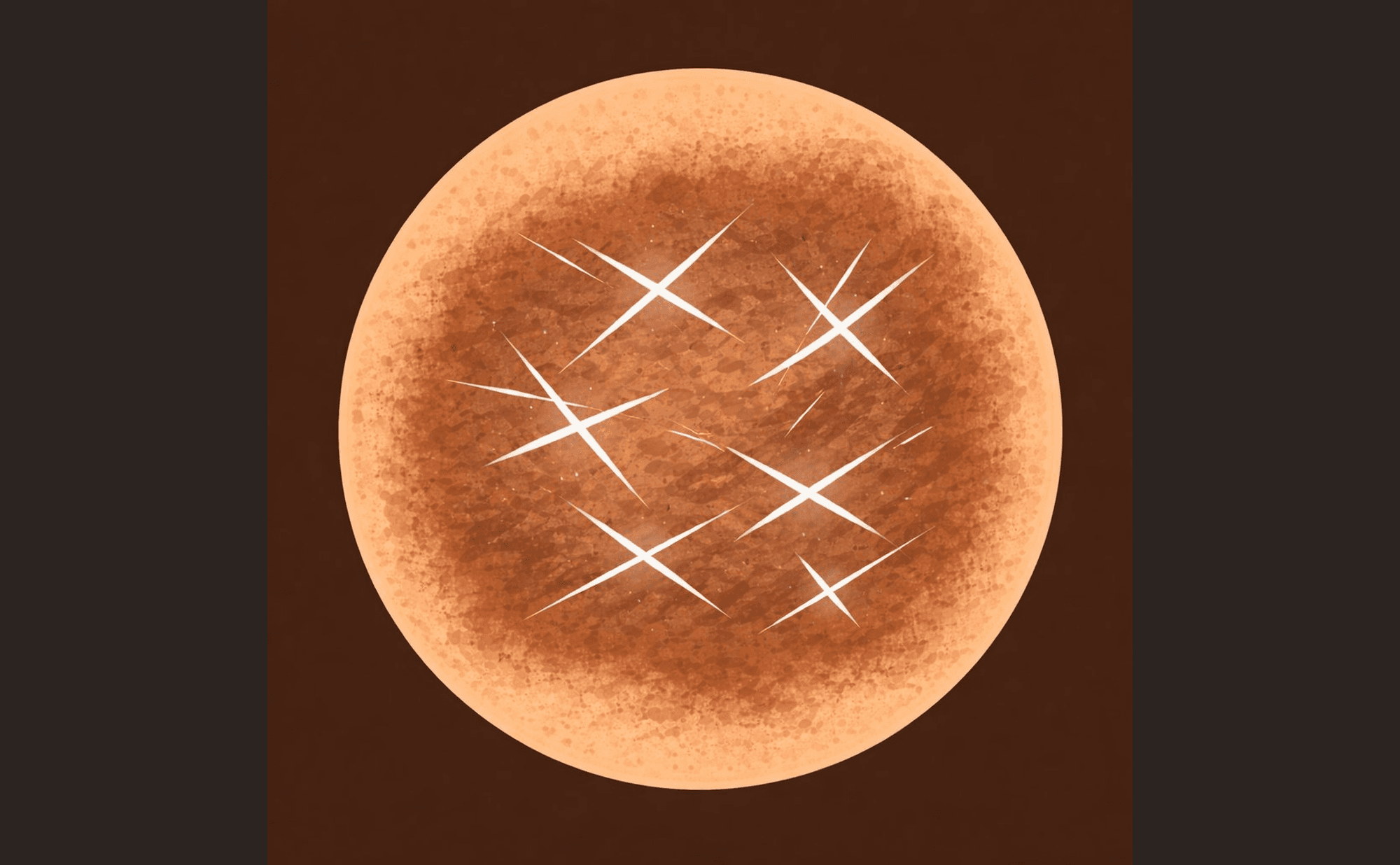 Dermoscopic illustration showing bright white linear structures crossing at angles within a lesion — shiny glistening quality visible under polarised light